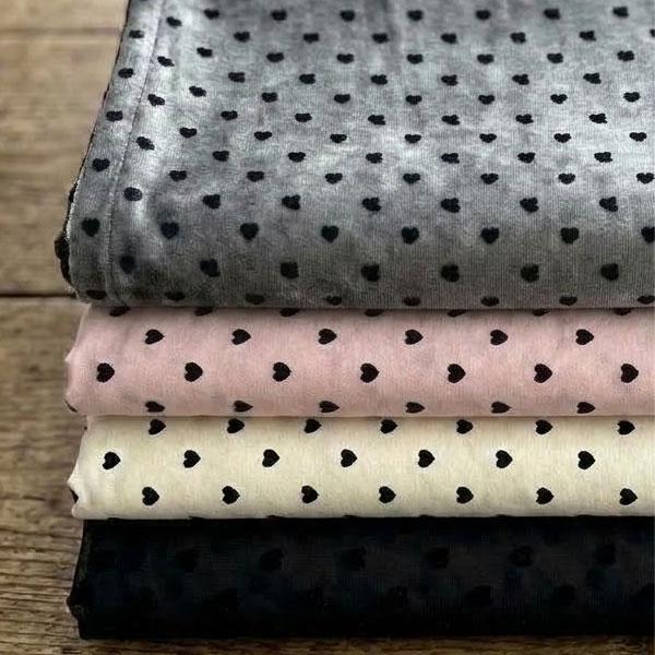 ( ナイロン ) ハートブルーム フロッキー生地  4color  │幅 145cm 【 商用利用可 】