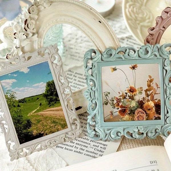 ( 雑貨 ) ヴィンテージペーパーフレーム 10枚 │ 4 type  【 商用利用可 】メール便（ゆうパケット）なら10個まで可能 +素材 :  ペーパー+入数 :  10枚セットダイアリーやアルバム、スマホケース、カップなどに貼って、自...