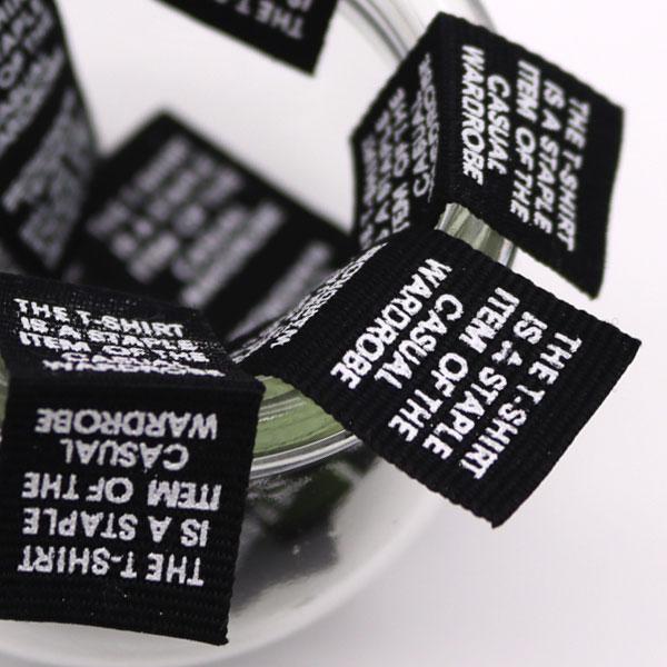 ( ラベル ) THE T-SHIRT ブラック コットン ラベル　| 2個  【 商用利用可 】+入数：2枚+販売サイズ： 1.9cm x 4.2cm +素材：コットン