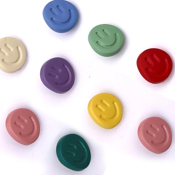 ( ボタン ) マット ユニーク スマイル ボタン (1個)│8色　【 商用利用可 】+販売単位：1個+販売サイズ：9.8mm x 17.4mm +素材：樹脂