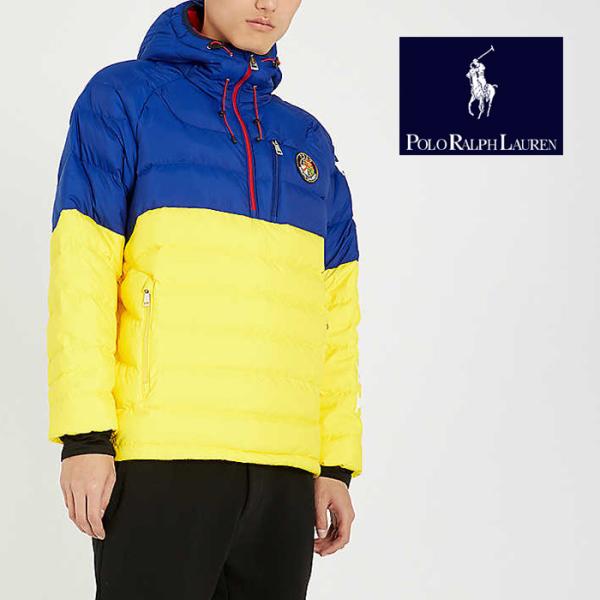 ポロ ラルフローレン ダウンジャケット POLO RALPH LAUREN GLACIER PO DOWN ski 92 O184SH20  Heritage Blue Yellow ハーフジップ ダウン 秋冬 メンズ 男性