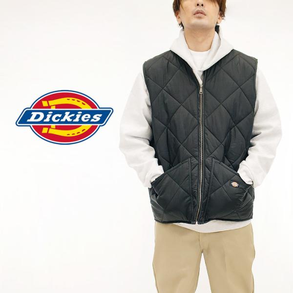ディッキーズ キルティング ベスト Dickies DIAMOND QUILTED VEST TE242 Black オリジナルフィット 作業着 仕事着 ダイヤモンド型 メンズ 男性 爆買