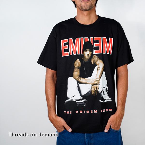 スレッド オン デマンド エミネム プリントT Tシャツ THREADS ON DEMAND EMINEM SS TEE Black EMINEM SHOW ヒップホップ ラップ R&amp;B ギャングスタ プリント