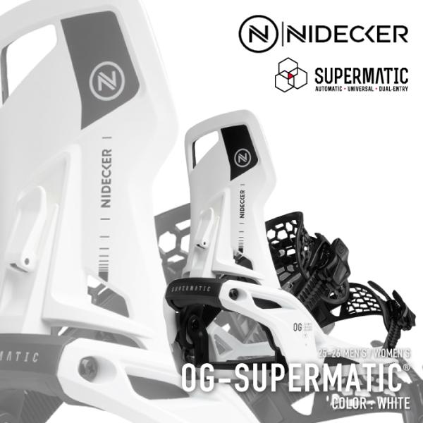 NIDECKER SUPERMATIC ビンディング ホワイト NIDECKER 24-25 Nidecker ナイデッカー スノーボード