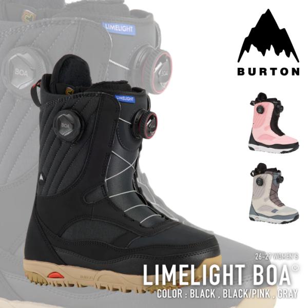[日本正規品] スノーボード ブーツ バートン BURTON LIMELIGHT BOA Black / Black Pink / Gray ライムライト ボア レディース 26-27