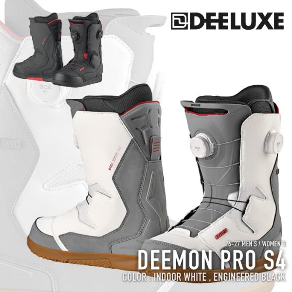 [日本正規品] スノーボード ブーツ ディーラックス DEELUXE DEEMON PRO S4 Engineered Black / Indoor White ディーモン プロ メンズ レディース 26-27 爆買
