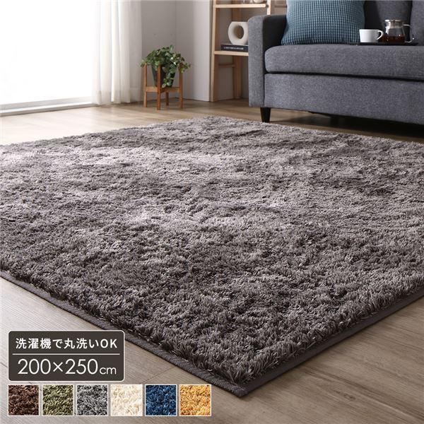 ラグ マット 約3畳 約200×250cm 長方形 グレー 床暖房 ホット