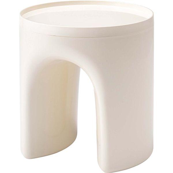 サイドテーブル ホワイト （約φ40×H41cm） 完成品 : ネットプラザ