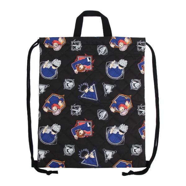 持ち運びや机の横に掛けておく際に便利な持ち手付き！使わないときはコンパクトに収納しておけるのもうれしい◎【仕様】サイズ：約W330×H400mm（持ち手含むH500mm）材質：綿100％(表側)、ポリエステル(裏側・中綿)日本製巾着L　おし...