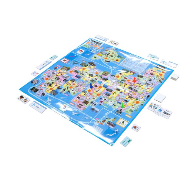 日本全国をまわって名物を手に入れよう！遊んでいるだけで都道府県の場所や名物を覚えられる！　47都道府県の名物がカードに！　※2人から4人で遊べます　ゲーム盤×1、コマ×4色、サイコロ×1、名物カード×47、イベントカード×15、ゴールチップ...