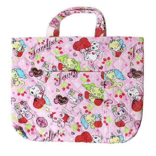 ジュエルペットのレッスンバッグ♪かわいいジュエルペットのイラスト入り！【サイズ】約W41.4×H32.4cm【素材】表地：綿中わた・裏地：ポリエステル