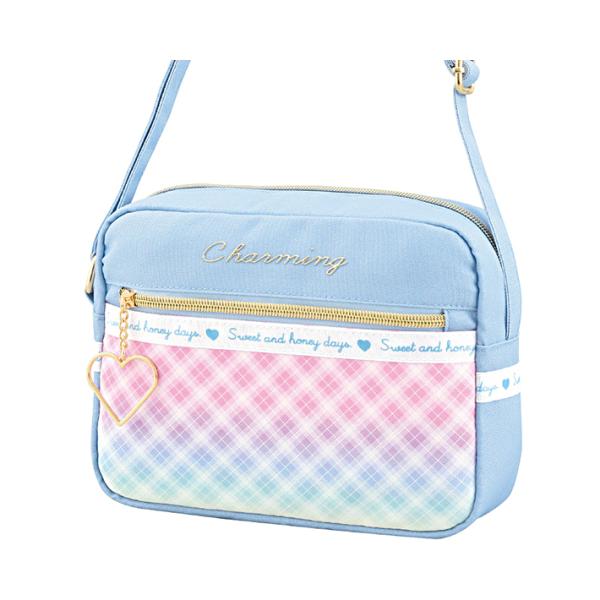 CRUX ジュニアミニショルダーバッグ グラデチェック柄 ブルー 114740