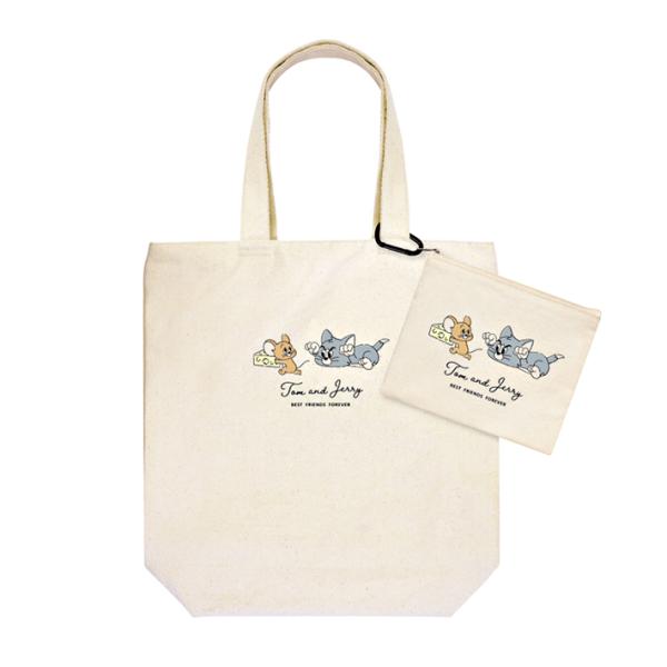 トムとジェリー ポーチ付きトートバッグ フレネミーバトル柄 124244