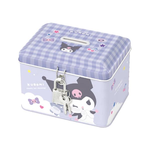 CRUX（クラックス） クロミ カギ付き缶バンク 貯金箱 むぎゅっと柄