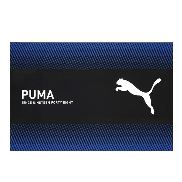 シンプルでスタイリッシュなPUMAのランチクロスです。横に少し長いLサイズタイプで使い道色々！お子様に嬉しいお名前欄付きです。【仕様】サイズ：約W400×H600mm綿100％お名前欄付き日本製ランチグッズ　かっこいい　シンプル　黒色　ブラ...