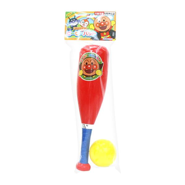 アンパンマンらしい元気なカラーリングのバットです。ボールを打つと、バットに付いた鳴き笛がピッ！と鳴ります。【仕様】サイズ：約W100×H410mm対象年齢：1.5歳以上おもちゃ　あんぱんまん　アニメ　子供　こども　キッズ　男の子　女の子　保...