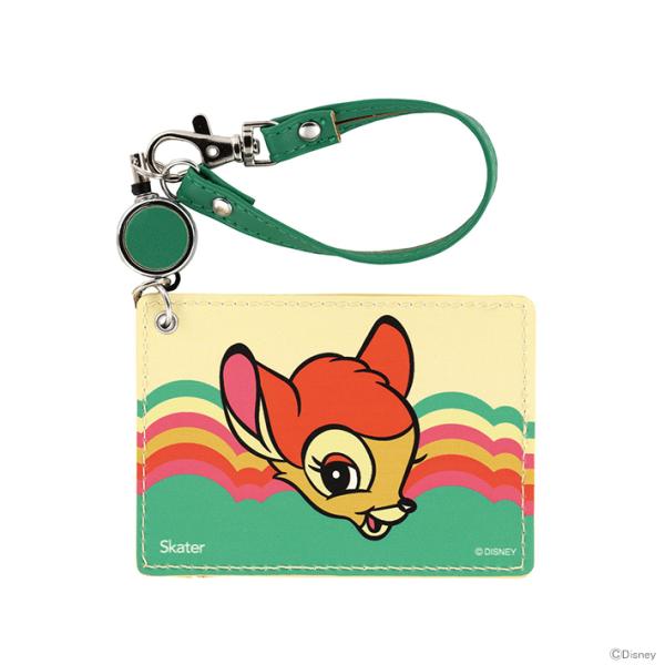 バンビ ディズニー バンビ リール付きパスケース ディズニーレトロ柄