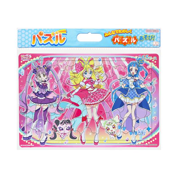 「キミとアイドルプリキュア」のパズルが登場！かわいいキャラクター柄で、形にはめやすいのでお子様でも楽しめます◎65ピースで完成させやすく何度でも遊べます◎【仕様】内容：65ピース本体サイズ：約W375×H251×D5mmパッケージサイズ：約...