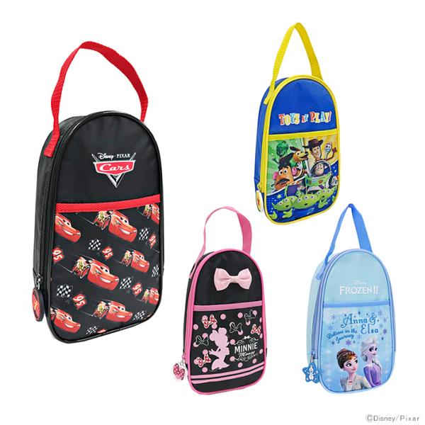 ディズニーキャラクターのシューズバッグが登場♪マチの付いたオーソドックスな形が使いやすい！前面には便利なポケット付き◎内側にはプロフィール記入欄つきでお友達のものとも区別しやすい◎新入学・新学期の準備にオススメです♪【柄/カラー】・ミニーマ...