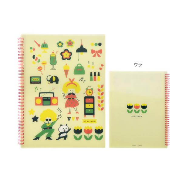 サンスター文具 mizutama リングポケットファイル A4 レトロ柄
