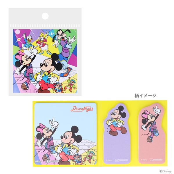 ミッキー＆フレンズ ディズニー ブック型付箋 レトロ ダンス柄