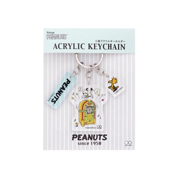 【レトロ】スヌーピー アクリルキーホルダー 3個セット＋スタンプセット Amazon.co.jp: [サンスター文具] スヌーピー キーホルダー 3連