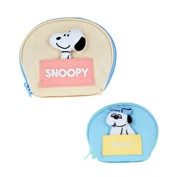 SNOOPY（スヌーピー） ラウンドポーチ スヌーピー/オラフ柄 [M便 1/1