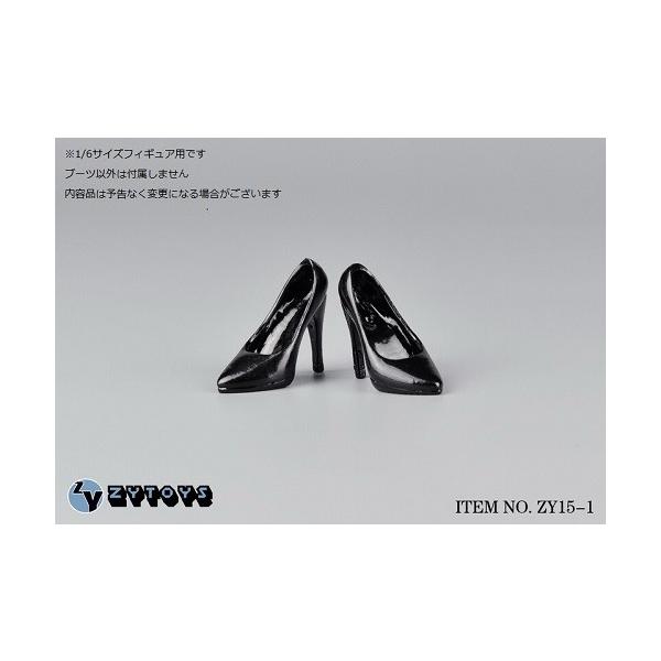 ZY-TOYS 1/6フィギュア用  ハイヒール　黒色 ZY15-1G