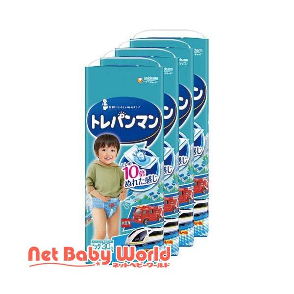 他サイト： トレパンマン ブルー ビッグ 12kg〜22kg ( 30枚入*4個セット )/ ムーニー　トレーニングパンツの商品画像