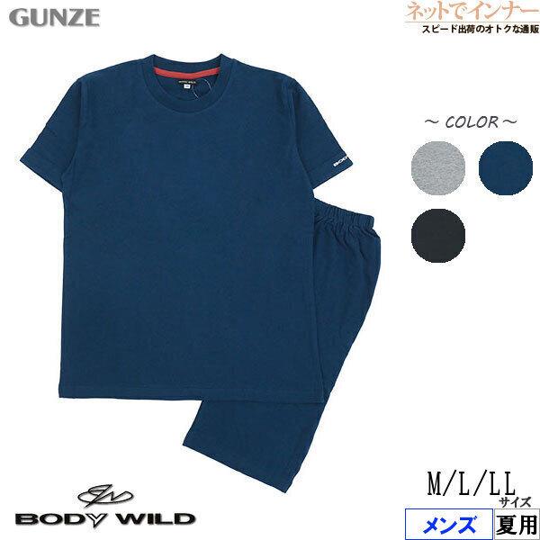 GUNZE グンゼ BODYWILD ボディワイルド メンズ半袖半パンツパジャマ 無地 夏用 BG3112 [M、L、LLサイズ] 紳士