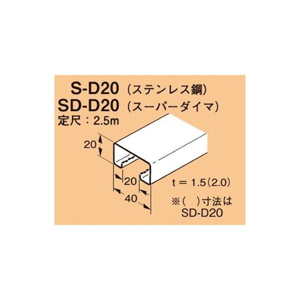 ネグロス SD-D20 ワールドダクター ダクターチャンネル（穴なしタイプ