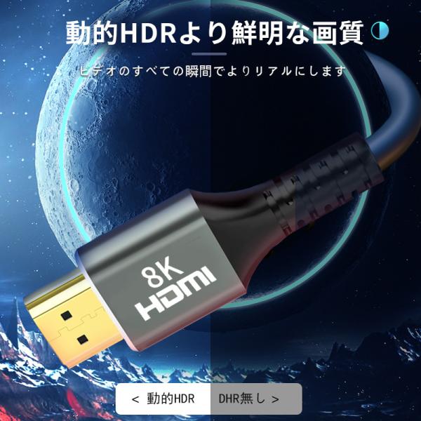 HDMIケーブル ハイスピードHDMIケーブル 1.5m 2m 48Gbps超高速 2.1規格8K 4K 3D 1080P 2K HDR ハイスピード イーサネット QMS ALLM Xbox switch PS5