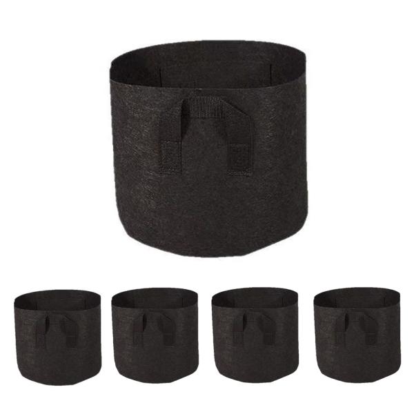 不織布プランター 5ガロン 5個セット 家庭菜園 野菜栽培用 布鉢 植木鉢 取っ手付き 通気性 透水性 栽培袋 30×25cm