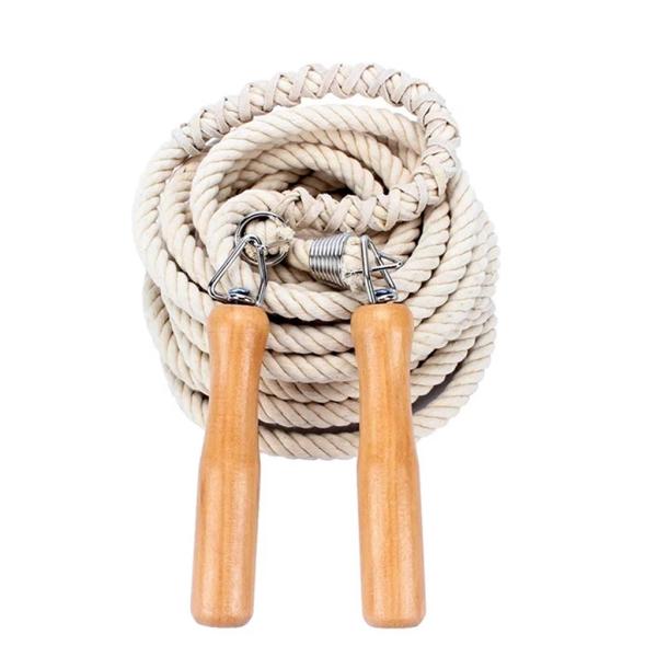 大縄跳び 長縄 おおなわとび 学校 保育園 運動会 絡まない回転金具 皮革保護付き 太め編み込みロープ