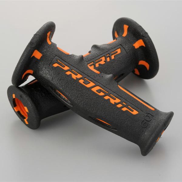 デイトナ DAYTONA バイク ハンドル PROGRIP 耐振GELシリーズ #601 全長120mm オレンジ/ブラック