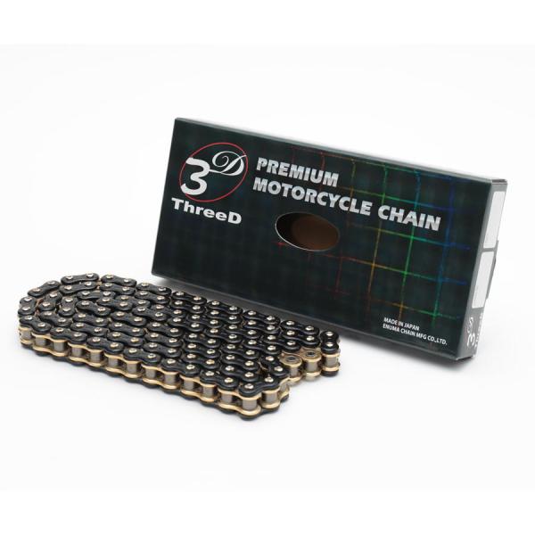 江沼チヱン EK CHAIN ThreeD スリード 520ZN ブラック＆ゴールド 106L MLJ