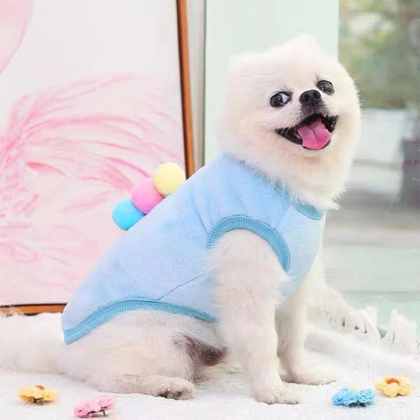 犬服 小型犬用 アイスクリーム柄 ふわふわドッグウェア 暖かいもこもこプルオーバー お出かけ・お散歩用 超可愛いペット服【a117】【送料無料】