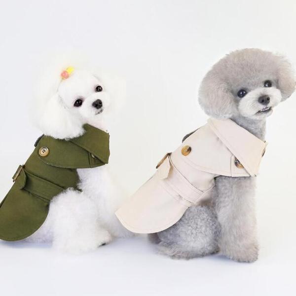 【お買い得！】トレンチコート風犬服 おしゃれなドッグウェア お出かけ用かわいい上着 ジャンパー ペットウェア 猫用・犬用に最適【a183】【送料無料】