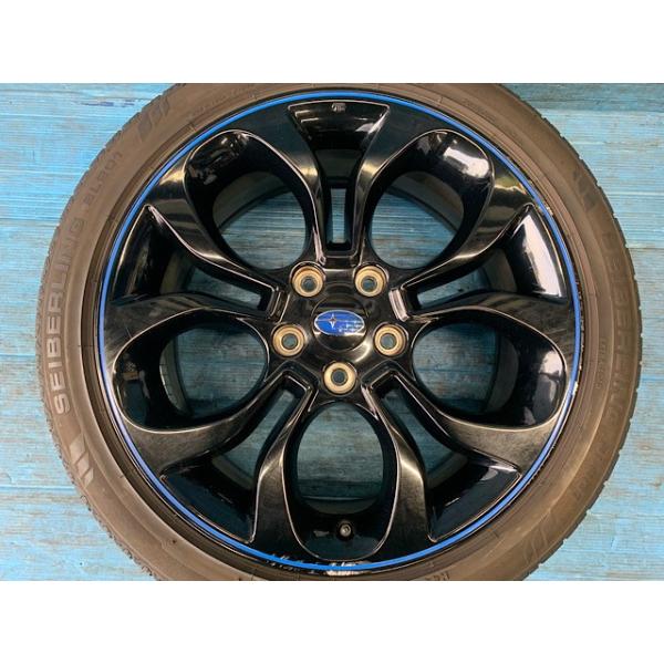 中古 18インチ タイヤ&amp;ホイール 4本セット スバル純正 レヴォーグ ブリヂストン NEXTRY/SEIBERLING SL201 225/4