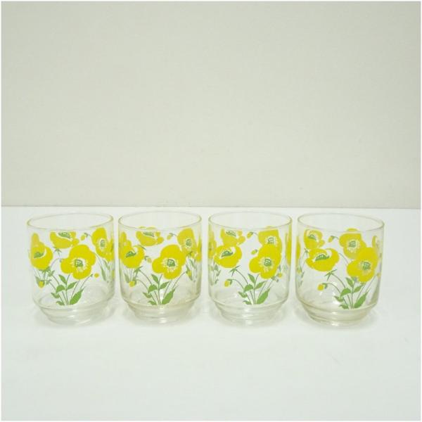 昭和レトロ　ガラスコップ4客