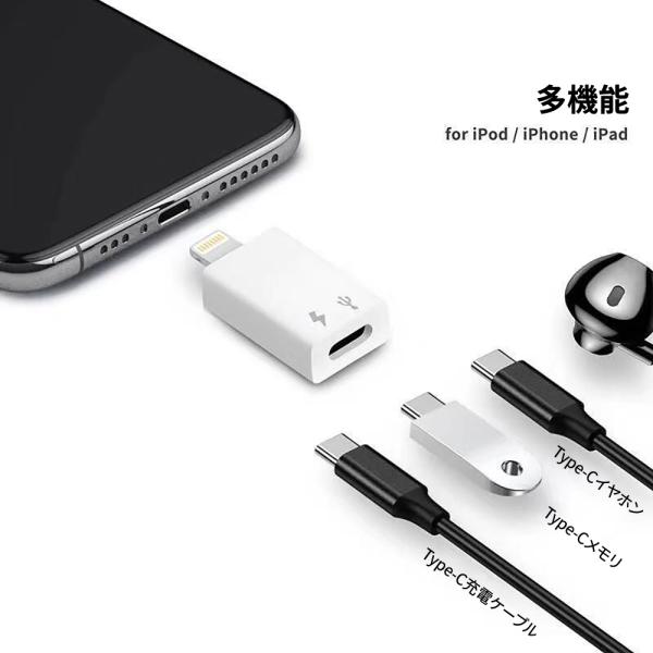 USB Type-C - Lightning変換アダプター 変換コネクター iphoneでType-C 