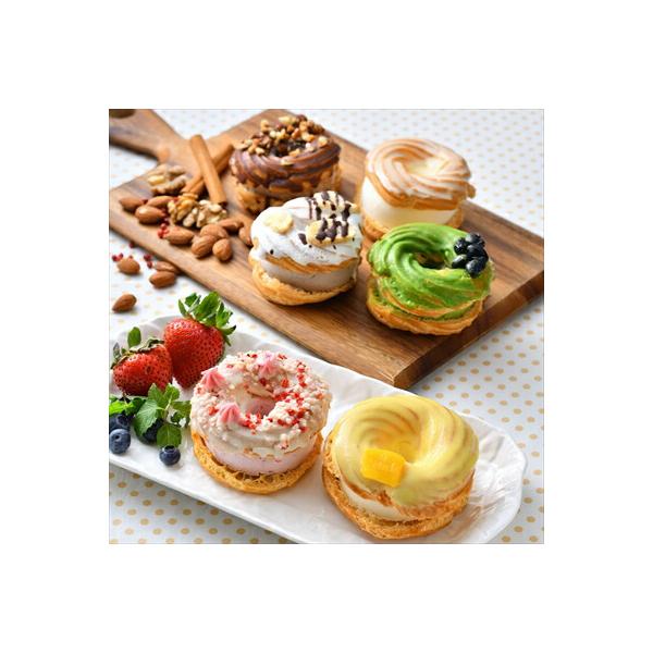 リング状のおしゃれなシュー・パリブレストにアイスをサンド。チョコがけやトッピングをほどこし見た目も華やかなアイスギフトです。「クレーム デ ラ クレーム」 プレミアムパリブレストアイス原産国／製造国 日本総個数 6保存方法 要冷凍(-18°...