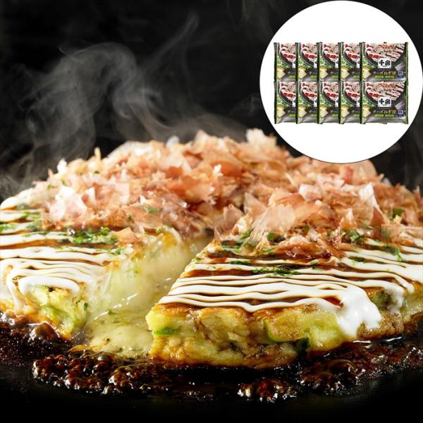 大阪千日前にて1973年創業のお好み焼の名店「千房」の味をご家庭で。2種の濃厚チーズをトッピング、ねぎの風味と濃厚チーズのコクのある味わいに醤油たれがベストマッチしたねぎ焼です。自家需要向けのお買い得セットです。とっても便利なトレー付きで、...