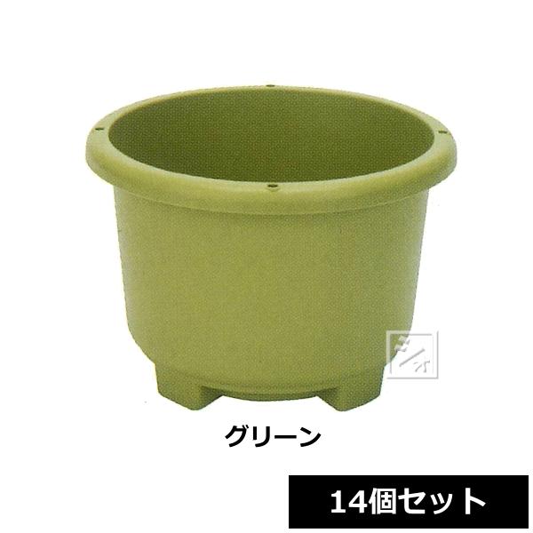 法人配送限定） アイカ 菜園プランター 400丸型 14個セット グリーン