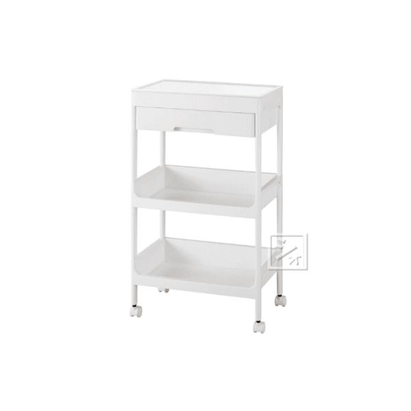 プラスチックの天板カバー付き、ほこりの侵入を防ぎ収納物の目隠しに。モノの出し入れがしやすい広い開口部。小物も収納できる引き出し付き。棚板バスケットにはA4サイズが入るので、冊子や書類を収納することもできます。キャスター付きで移動がラクラク。...