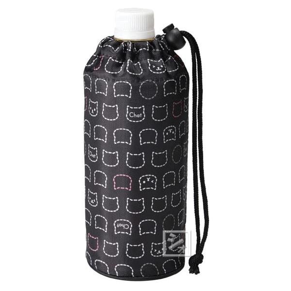黒地に猫がデザインされたおしゃれなペットボトルカバーです。内側アルミ加工で、アウトドアやスポーツに便利な保温・保冷機能付きです。500mlのペットボトルが入ります。 ※サイズ・形状によっては入らない場合があります。洗濯・丸洗い・乾燥機・漂白...