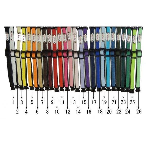 ２６色から選べる犬（ワン）ちゃん用ＩＤチョーカーわんちゃんのお名前と、飼い主さんの連絡先電話番号をプリントいたします。※お名前・連絡先の後にご希望のワンポイントをプリントいたします。首輪の色に合わせてお好きな文字色とアジャスターをご指定くだ...