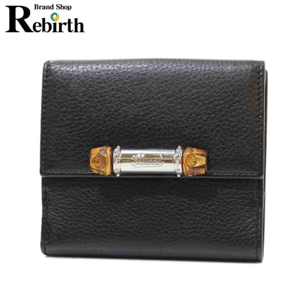 グッチ 二つ折り財布 買取 バンブー レザー Wホック ブラック Wホック 二つ折り財布 Gucci Is 美品 Isvvb05 ブランドショップリバース