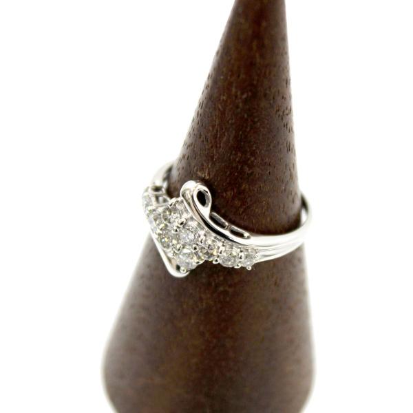 Pt900/プラチナ ダイヤリング D10石 0.50刻印 11号 IS 磨き仕上げ品 A