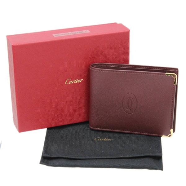 Cartier/カルティエ 二つ折り財布 マストライン ボルドー 保存袋、箱